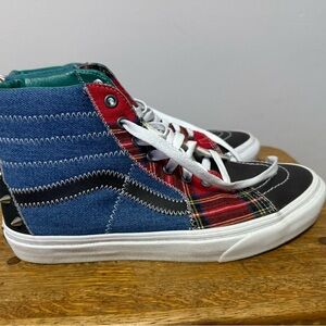 Stylish High-Top Sneakers - Red, Blue, Black